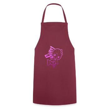SWEET - sweet lollipop kawaii - Cooking Apron - bordeaux - Front - AI Model Male 185 dark (185cm)