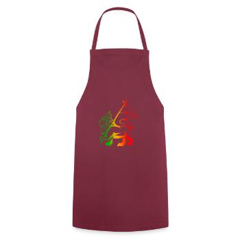 Rasta lion - Tablier de cuisine - bordeaux - Devant - AI Model Male 185 dark (185cm)