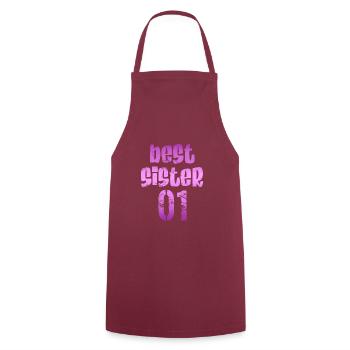 Best sister 01 - Cooking Apron - bordeaux - Front - AI Model Male 185 dark (185cm)