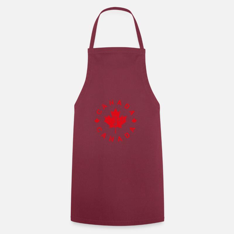 Logo rond Canada - Tablier de cuisine - bordeaux