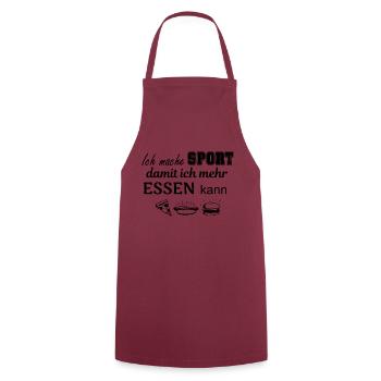 Mehr Sport, mehr Essen - Kochschürze - Bordeaux - Vorne - AI Model Male 185 dark (185cm)