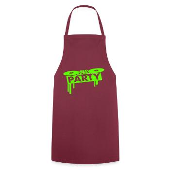 Mixeur Party Spray DJ Vinyle Enregistrer Musique - Tablier de cuisine - bordeaux - Devant - AI Model Male 185 dark (185cm)