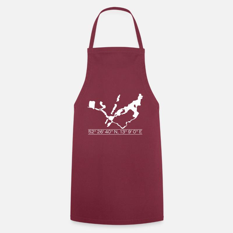 Wannsee | Coordinates | White II - Cooking Apron - bordeaux