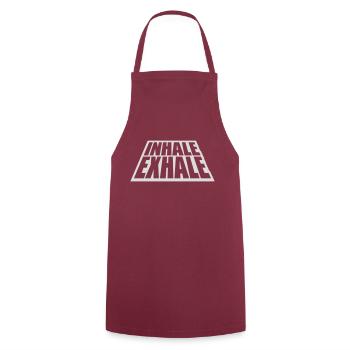 inhale exhale yoga Zitat - Kochschürze - Bordeaux - Vorne - AI Model Male 185 dark (185cm)