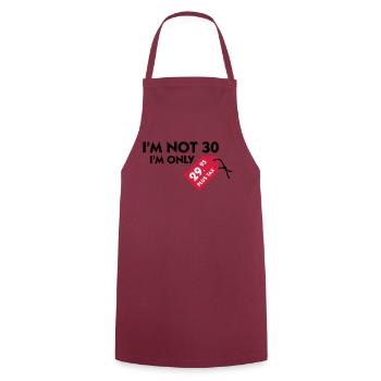 Ich bin nicht 30. Ich bin nur 29,99€ plus Steuern - Kochschürze - Bordeaux - Vorne - AI Model Male 185 dark (185cm)