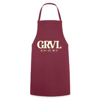 Gravel bike pictograms birthday gift - Cooking Apron - bordeaux - Front - AI Model Male 185 dark (185cm)