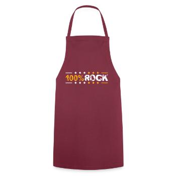 100 % Prozent Rock Heavy Metal Musik Text Logo Fun - Kochschürze - Bordeaux - Vorne - AI Model Male 185 dark (185cm)