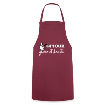 Amour gloire et beauté 2 - Tablier de cuisine - bordeaux - Devant - AI Model Male 185 dark (185cm)