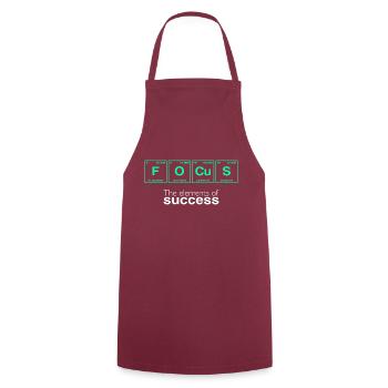 Funny sayings: The Elements of Success - FOCUS - Cooking Apron - bordeaux - Front - AI Model Male 185 dark (185cm)