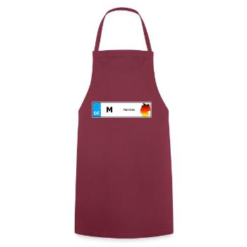 München Autokennzeichen Fahrzeugnummer Auto - Kochschürze - Bordeaux - Vorne - AI Model Male 185 dark (185cm)