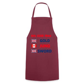 D-day (British & Canadian) design - Cooking Apron - bordeaux - Front - AI Model Male 185 dark (185cm)