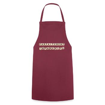 Parfaitement Imparfaite - Tablier de cuisine - bordeaux - Devant - AI Model Male 185 dark (185cm)
