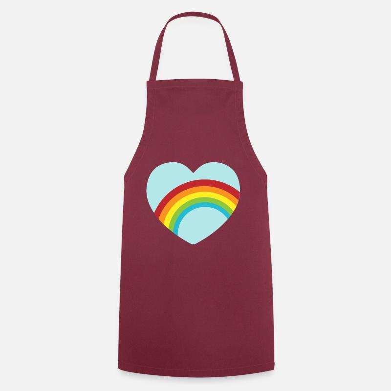 Hellblaues Regenbogen Herz / blue rainbow heart - Kochschürze - Bordeaux