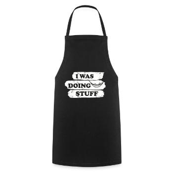 I was doing stuff - Hammock vintage - Cooking Apron - black - Front - AI Model Male 185 dark (185cm)
