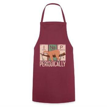 Funny Sloth Chemistry - Je fais une sieste périodique - Tablier de cuisine - bordeaux - Devant - AI Model Male 185 dark (185cm)