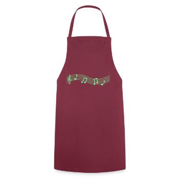 note de musique - Tablier de cuisine - bordeaux - Devant - AI Model Male 185 dark (185cm)