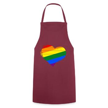 I Love LGBT - Cooking Apron - bordeaux - Front - AI Model Male 185 dark (185cm)