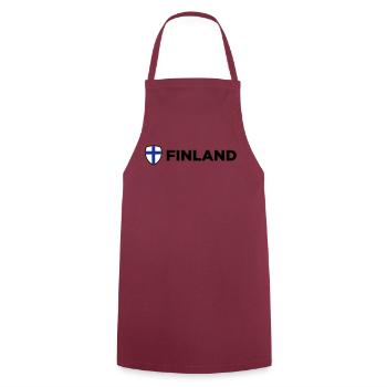 National Flag of Finland - Cooking Apron - bordeaux - Front - AI Model Male 185 dark (185cm)