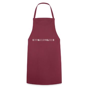 make yourself proud Zitat - Kochschürze - Bordeaux - Vorne - AI Model Male 185 dark (185cm)