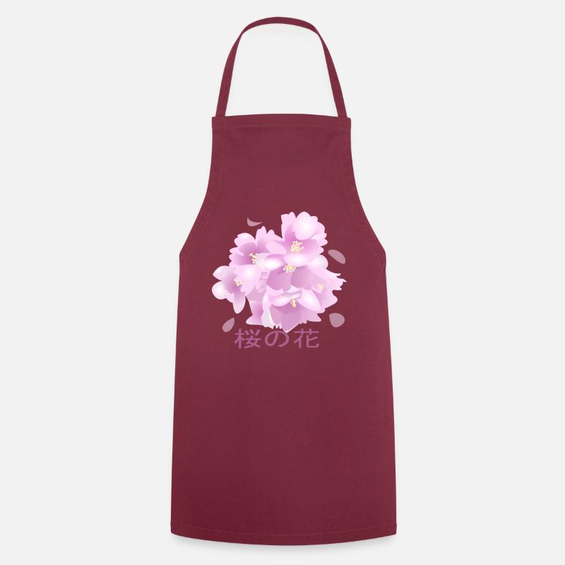 Cherry Blossoms - Cooking Apron - bordeaux