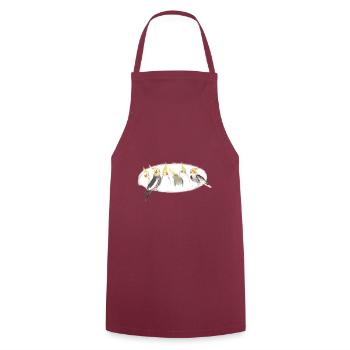 Cockatiels - Cooking Apron - bordeaux - Front - AI Model Male 185 dark (185cm)