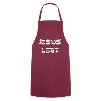 Jesus lebt, christliche bekleidung - Kochschürze - Bordeaux - Vorne - AI Model Male 185 dark (185cm)