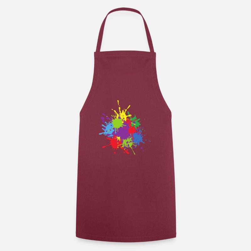 Multicolour Paint Blob - Cooking Apron - bordeaux