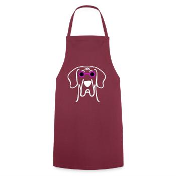 Cool Great Dane avec des lunettes de soleil - Tablier de cuisine - bordeaux - Devant - AI Model Male 185 dark (185cm)