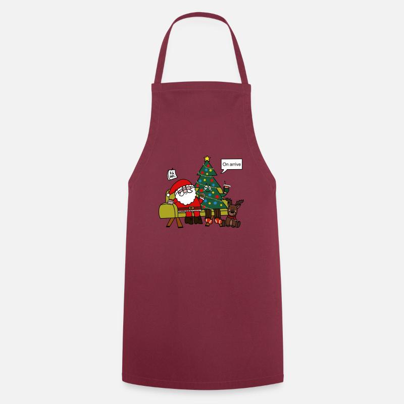 Père Noël on arrive - Tablier de cuisine - bordeaux