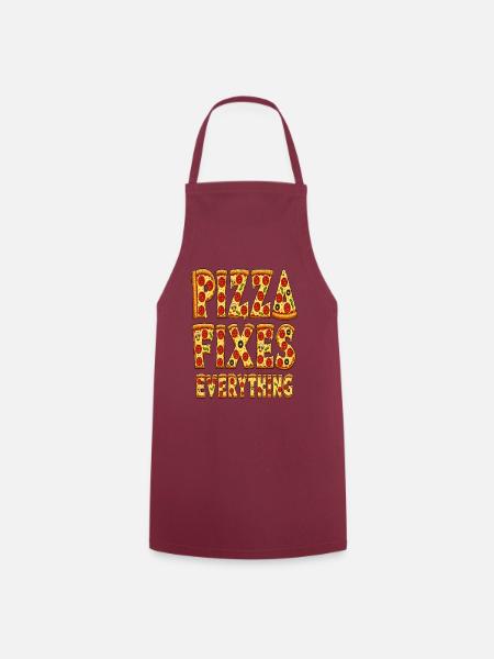 Pizza fixes everything – Fun Food Spruch - Kochschürze - Bordeaux