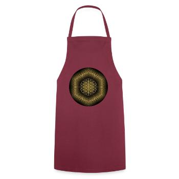 Flower Of Life In A Mandala 1 - Kochschürze - Bordeaux - Vorne - AI Model Male 185 dark (185cm)