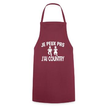 je peux pas j'ai country - Tablier de cuisine - bordeaux - Devant - AI Model Male 185 dark (185cm)