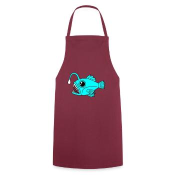 Fish Lanternfish Frogfish Deep Sea Motif - Cooking Apron - bordeaux - Front - AI Model Male 185 dark (185cm)