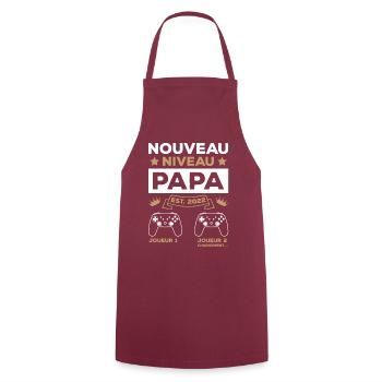 Originale Cadeau Futur Papa Geek - Tablier de cuisine - bordeaux - Devant - AI Model Male 185 dark (185cm)