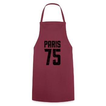 Paris 75 Frankreich Kennzeichen - Kochschürze - Bordeaux - Vorne - AI Model Male 185 dark (185cm)