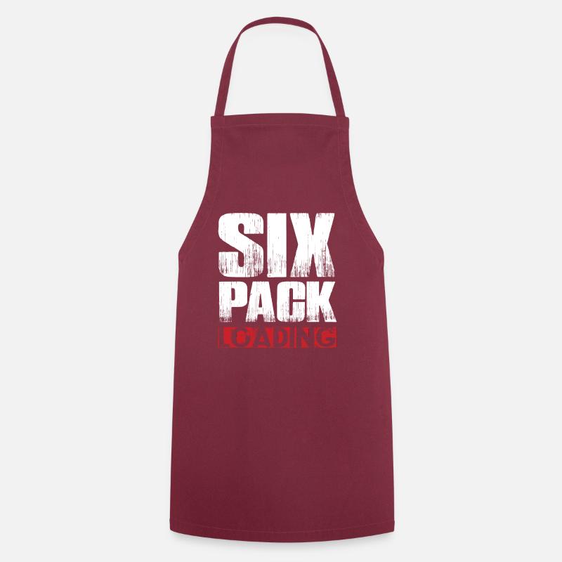 Six Pack Loading Dunkel coole shirts ch / at - Kochschürze - Bordeaux