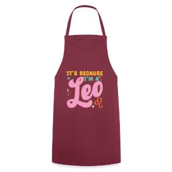 Zodiac sign Leo - Cooking Apron - bordeaux - Front - AI Model Male 185 dark (185cm)