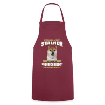 Shiba Inu Shirt - Shiba Inu Hund TShirt - Kochschürze - Bordeaux - Vorne - AI Model Male 185 dark (185cm)