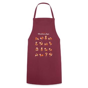 Santas special Christmas Yoga - fit for the party - Cooking Apron - bordeaux - Front - AI Model Male 185 dark (185cm)