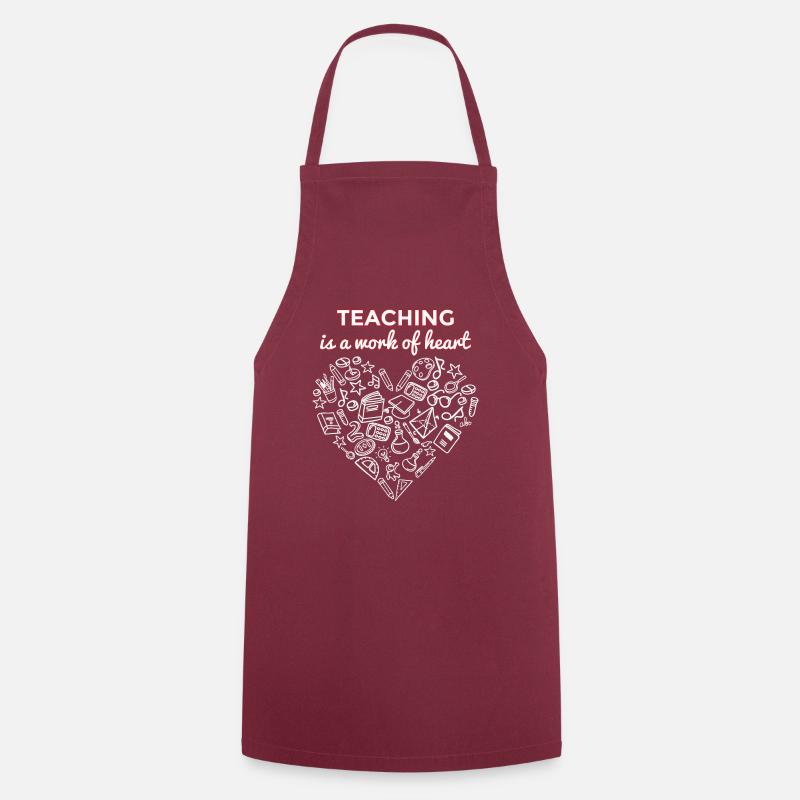 Lehrer Geschenkidee Herz Lehrerin Geschenk - Kochschürze - Bordeaux