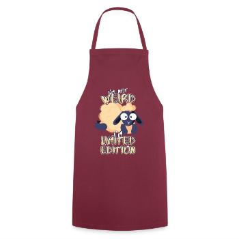 Süßes Cartoon Schaf - Limited Edition - Spruch - Kochschürze - Bordeaux - Vorne - AI Model Male 185 dark (185cm)