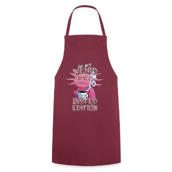 Annoyed Cartoon Axolotl - Édition Limitée Dicton - Tablier de cuisine - bordeaux - Devant - AI Model Male 185 dark (185cm)