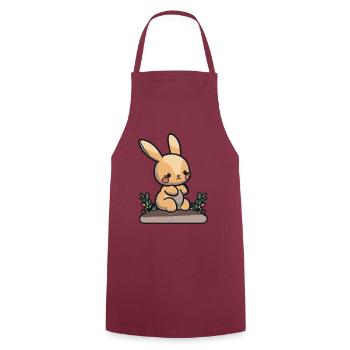 Cute cartoon bunny for kindergarten children and pupils - Cooking Apron - bordeaux - Front - AI Model Male 185 dark (185cm)