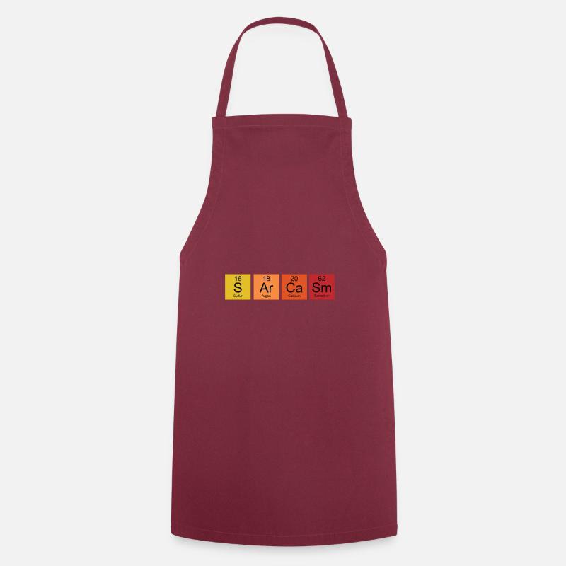 Retro periodic table Sarcasm - Cooking Apron - bordeaux