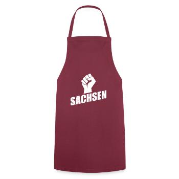Sachsen Faust logo - Kochschürze - Bordeaux - Vorne - AI Model Male 185 dark (185cm)