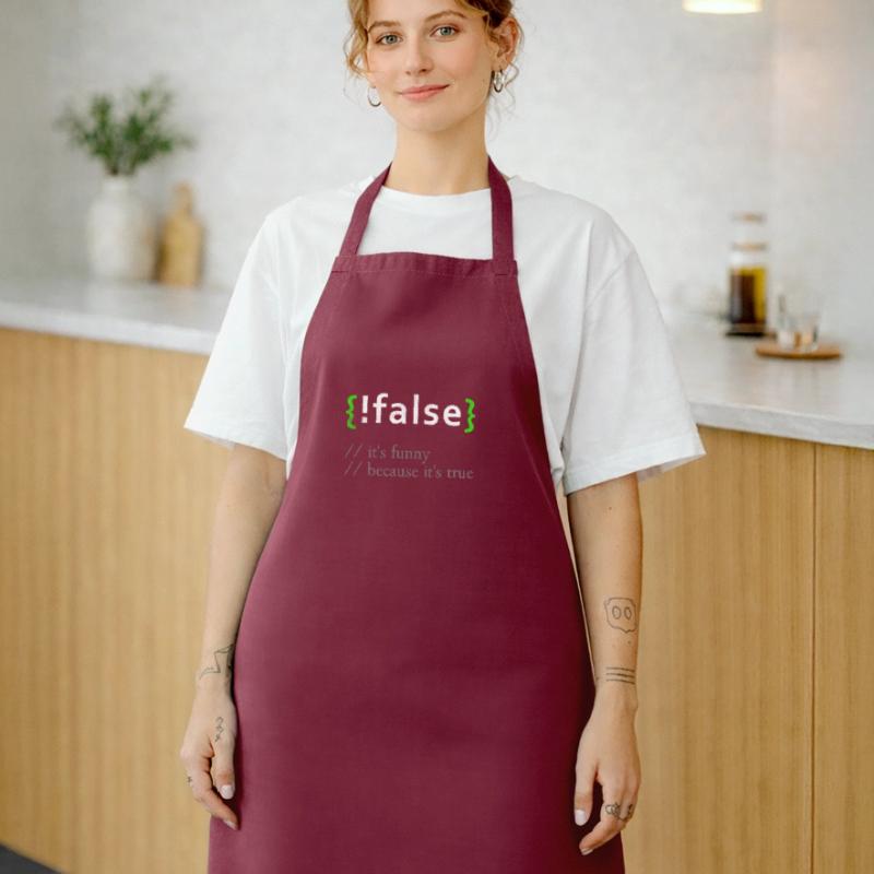 !False Funny Coding Programmer Computer Developer Cooking Apron