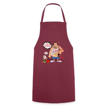 Un pinard les alcoolique ? Paluchon et Père noël - Tablier de cuisine - bordeaux - Devant - AI Model Male 185 dark (185cm)