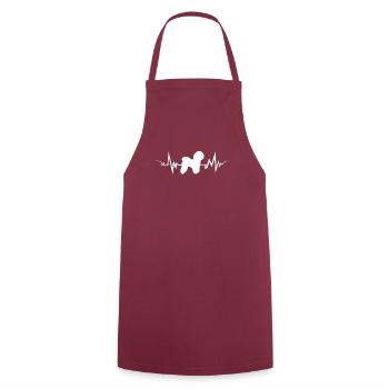 Heartbeat Tshirt For Bichon Frize Owners - Cooking Apron - bordeaux - Front - AI Model Male 185 dark (185cm)