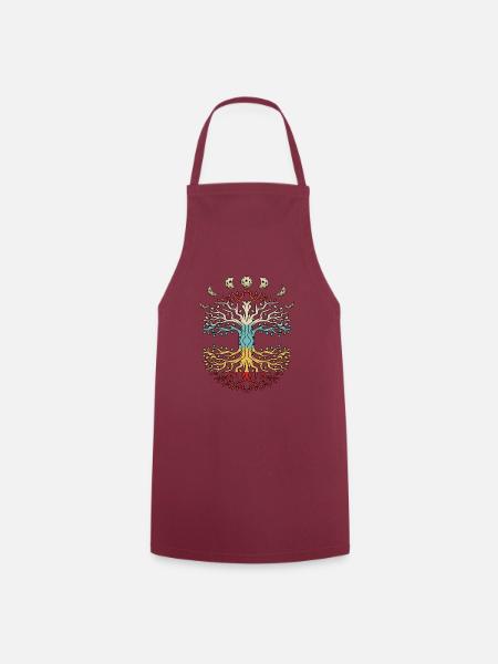 Mond Phasen Vollmond Baum Des Lebens Geschenk Yoga - Kochschürze - Bordeaux