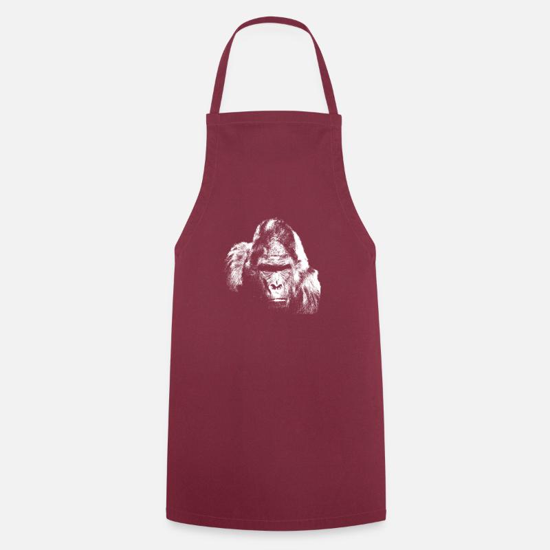 Gorilla silverback monkey - Cooking Apron - bordeaux